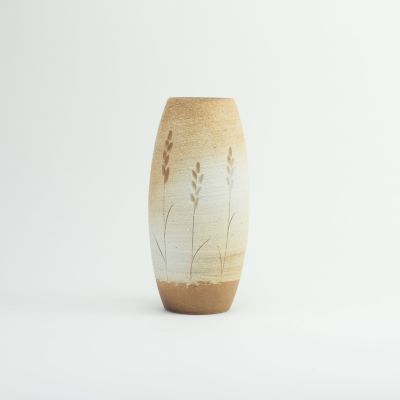 刷毛目（はけめ）グレー二層花器 刷毛目（はけめ）グレー二層花器 工芸品