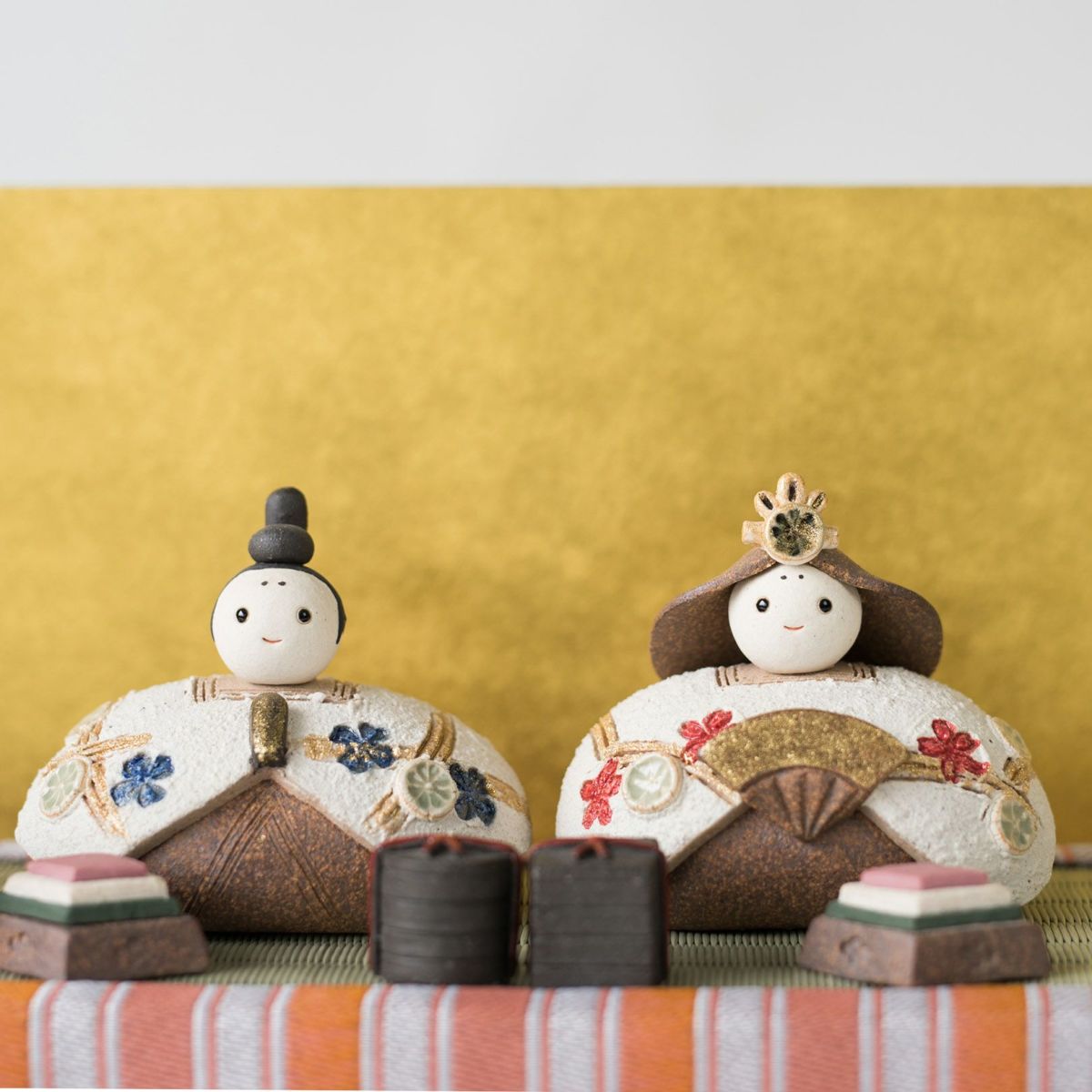 明山窯 陶人形 信楽焼 雛人形 - ひな祭り