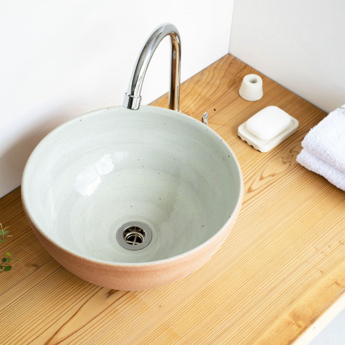 火色丸型手洗鉢(φ30cm) | 明山 オンラインショップ